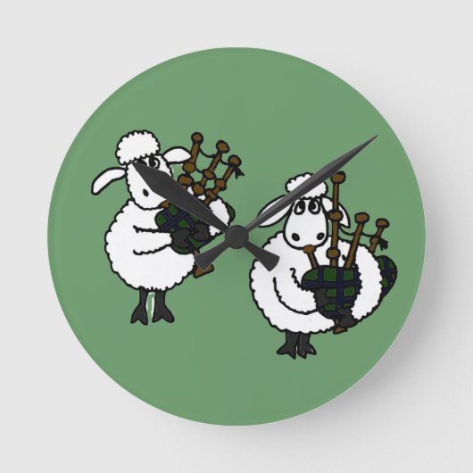 BV- Sheep die Bagpipe Clock speelt Ronde Klok (Voorkant)