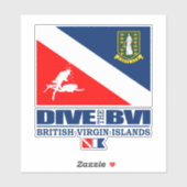 BVI duiken (sq) Sticker (Vel)