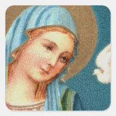 BVM & Heilige Geest uit Lippi's aankondiging (Det. Vierkante Sticker (Voorkant)