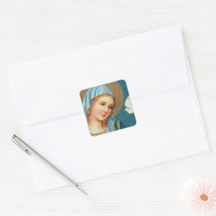 BVM & Heilige Geest uit Lippi's aankondiging (Det. Vierkante Sticker