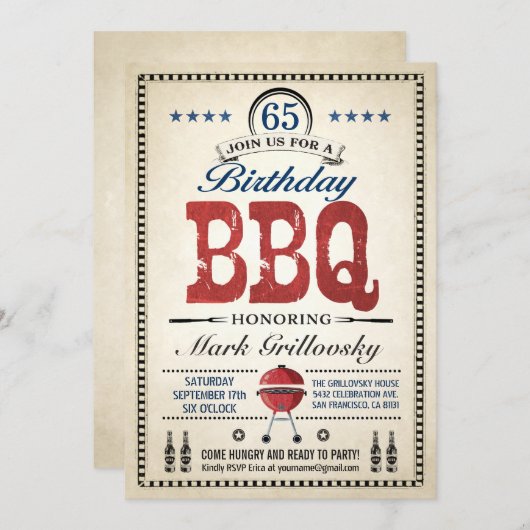 BvQ-uitnodigingen van Birthday | Aangepaste leefti Kaart (Voorkant / Achterkant)