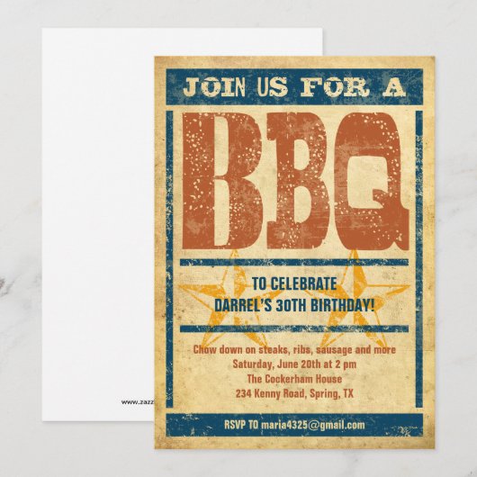 BvQ-uitnodigingen van Birthday Kaart (Voorkant / Achterkant)