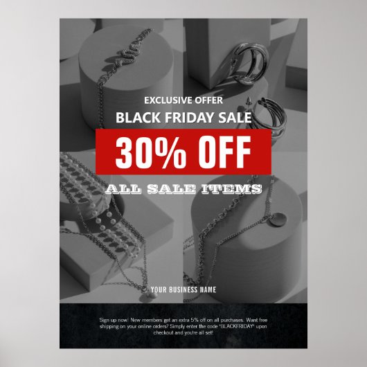BW 4 Foto's Black Friday Sale Product Promo Poster (Voorkant)