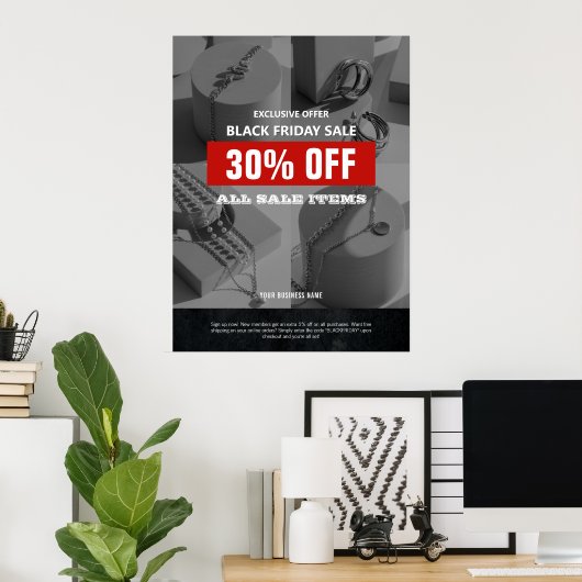 BW 4 Foto's Black Friday Sale Product Promo Poster (Thuiskantoor)