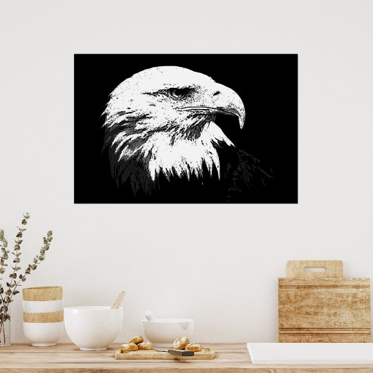 BW American Bald Eagle Poster Print Eagles Posters (Keuken)