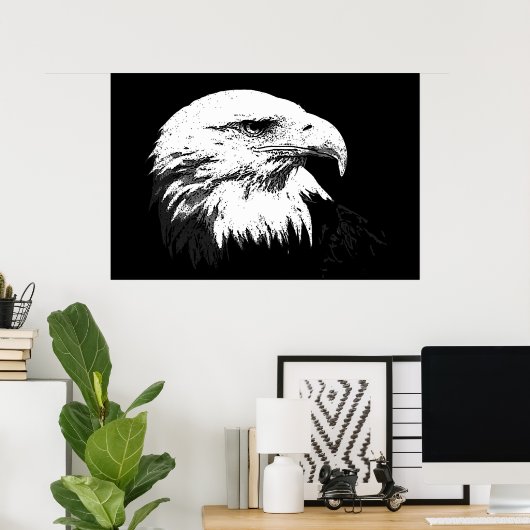 BW American Bald Eagle Poster Print Eagles Posters (Thuiskantoor)