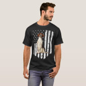 BW American Flag Irish Red and White Setter 4th Of T-shirt (Voorkant volledig)