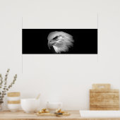 BW Amerikaanse Kale Eagle Print - Panoramische Pos (Keuken)