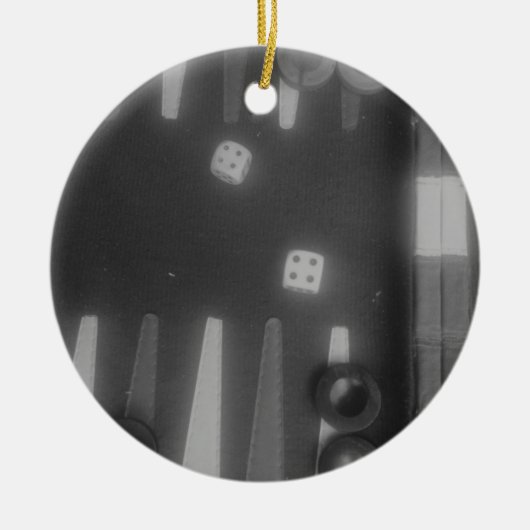 BW backgammon Keramisch Ornament (Voorkant)