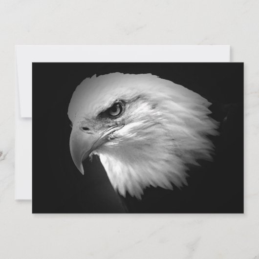 BW Bald American Eagle Uitnodiging (Voorkant)