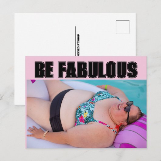 BW BEACH BIG BATHING BEAUTY BE FABULOUS Briefkaart (Voorkant / Achterkant)