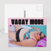 BW BEACH BIG BATHING BEAUTY VACAY MODE Briefkaarte Briefkaart (Voorkant / Achterkant)
