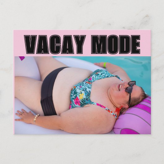 BW BEACH BIG BATHING BEAUTY VACAY MODE Briefkaarte Briefkaart (Voorkant)