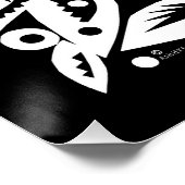 BW Bird Art Cutouts Poster - Negatief Afbeelding (Hoek)