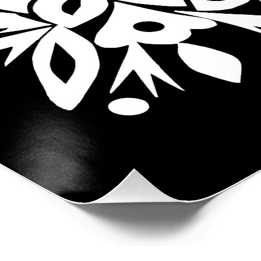 BW Bird Art Cutouts Poster - Negatief Afbeelding (Hoek)