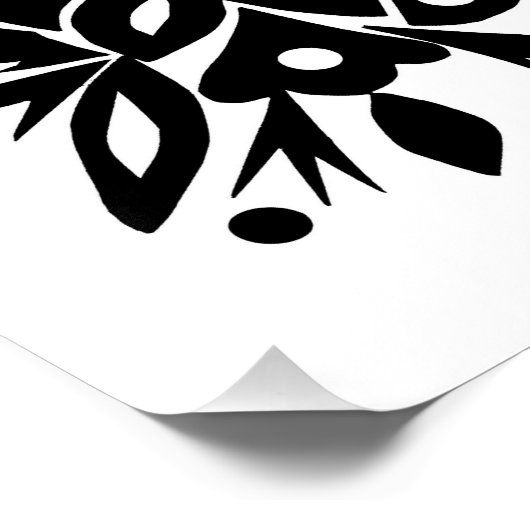 BW Bird Art Cutouts Poster - Positief Afbeelding (Hoek)