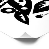 BW Bird Art Cutouts Poster - Positief Afbeelding (Hoek)