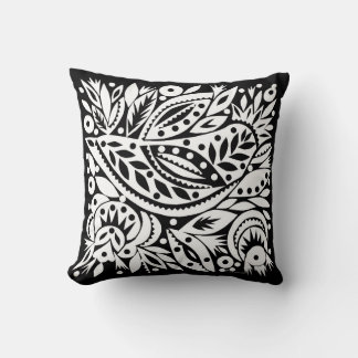 BW Bird Art Cutouts Reversibele Pillow Kussen