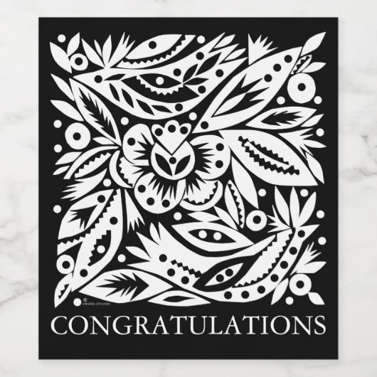 BW Bird Art Cutouts Wine Label Wijn Etiket (Enkel label)