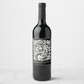 BW Bird Art Cutouts Wine Label Wijn Etiket (Voorkant)