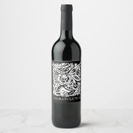 BW Bird Art Cutouts Wine Label Wijn Etiket
