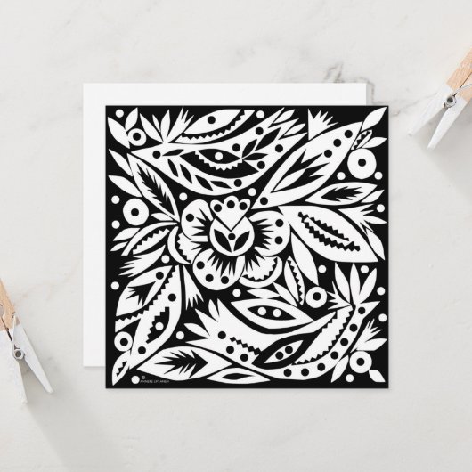 BW Birds Papercut Kaart (Voorkant / Achterkant in situ)