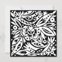 BW Birds Papercut Kaart