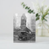 BW Black & White London Bus & Big Ben Briefkaart (Staand voorkant)