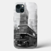 BW Black & White London Bus & Big Ben Case-Mate iPhone Case (Achterkant)