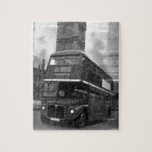 BW Black & White London Bus & Big Ben Legpuzzel