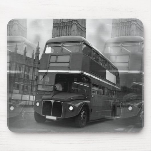 BW Black & White London Bus & Big Ben Muismat (Voorkant)