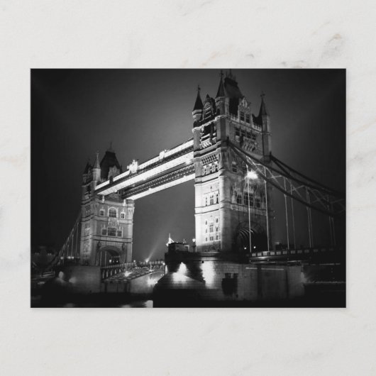 BW Black & White London Tower Bridge Briefkaart (Voorkant)