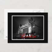 BW Black & White London Tower Bridge Briefkaart (Voorkant / Achterkant)