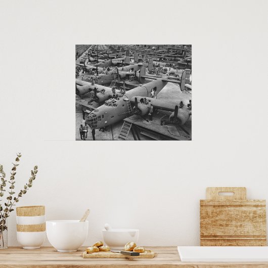 BW: Bouw B24-vloot 1943 Poster (Keuken)