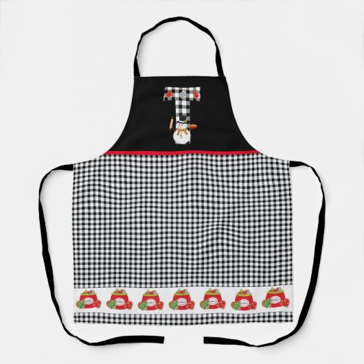 BW Buffel controleert patroon Monogram T | Sneeuwm Schort (Voorkant)