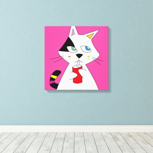 BW-CAT CANVAS AFDRUK (Insitu (Houten vloer))