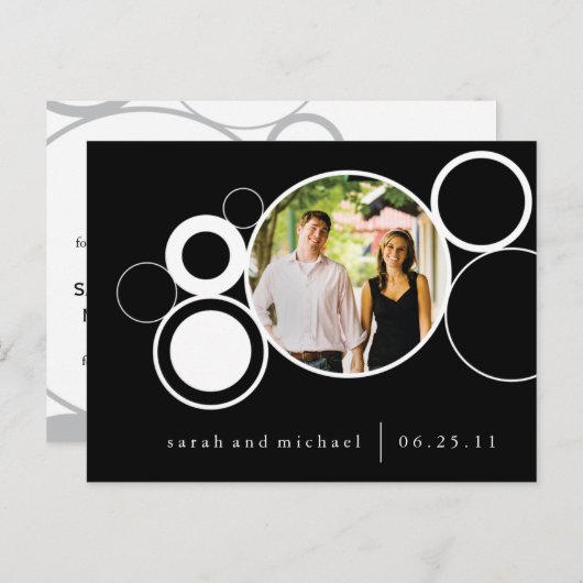 BW Circles Sla de datum op Aankondigingskaart (Voorkant / Achterkant)