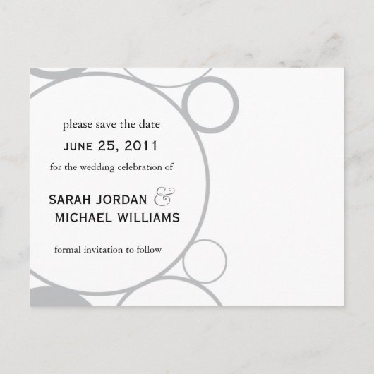 BW Circles Sla de datum op Aankondigingskaart (Achterkant)