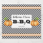 BW controleert pompoenen Baby Q BBQ Douche Bier Etiket (Enkel label)