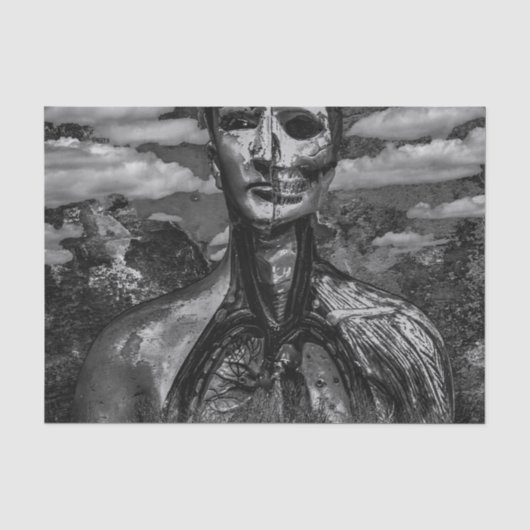 BW Creepy Fantasy Scene Artwork Tissuepapier (Voorkant)