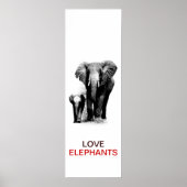 BW Elefant & Baby Elephant Poster (Voorkant)