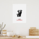 BW Elefant & Baby Elephant Poster (Keuken)