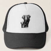 BW Elephant & Baby Elephant Trucker Pet (Voorkant)