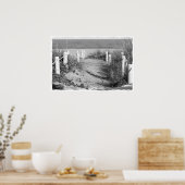 BW Fort Pierce, strandwandeling van Florida, afgeb Poster (Keuken)