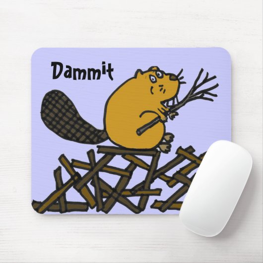 BW- Funny Beaver Mousepad Muismat (Met muis)