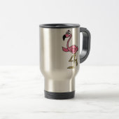BW- Funny Flamingo Travel Mug Reisbeker (Voorkant rechts)