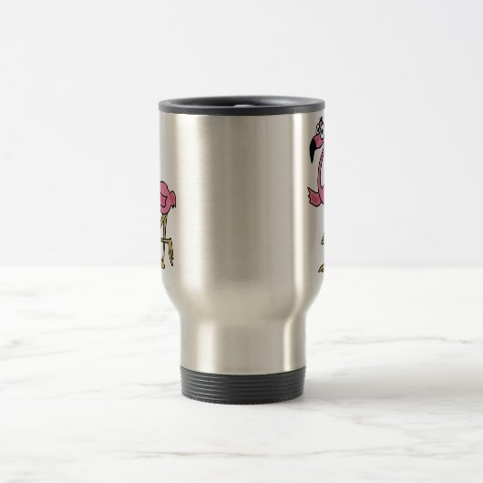 BW- Funny Flamingo Travel Mug Reisbeker (Center)