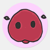 BW- Funny Pig Snout Sticker (Voorkant)