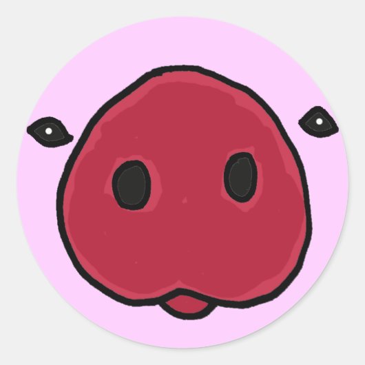 BW- Funny Pig Snout Sticker (Voorkant)