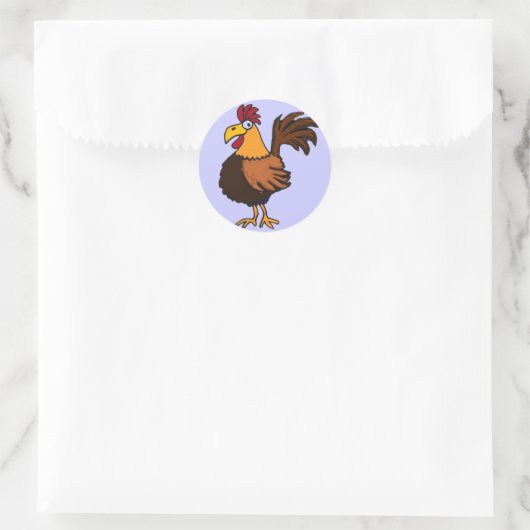 BW- Funny Rooster Cartoon Stickers (Tas)
